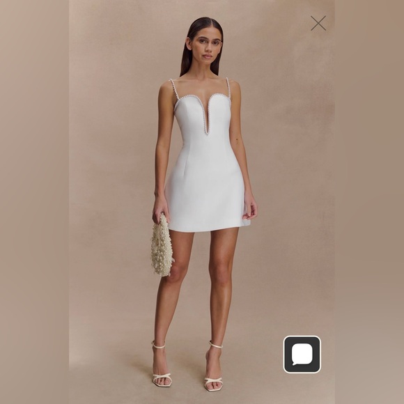 Meshki Dresses & Skirts - MESHKI - Kingsley Beaded Neckline Mini Dress